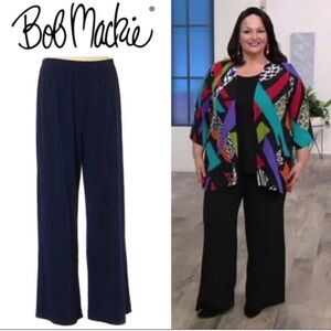 NWT Bob Mackie Wearable Art Flowy Pants Black Size 3XP